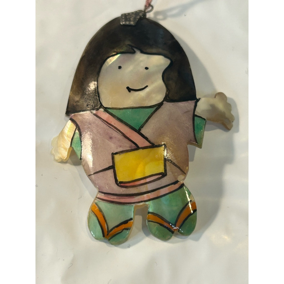 Unbranded Other - Unique Japanese girl painted shell Pendant Multi-color